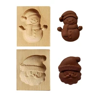 cute christmas cookie stamper santa claus snowman biscuit candy cutter 3d baking mold gingerbread cutter mold for thanksgiv