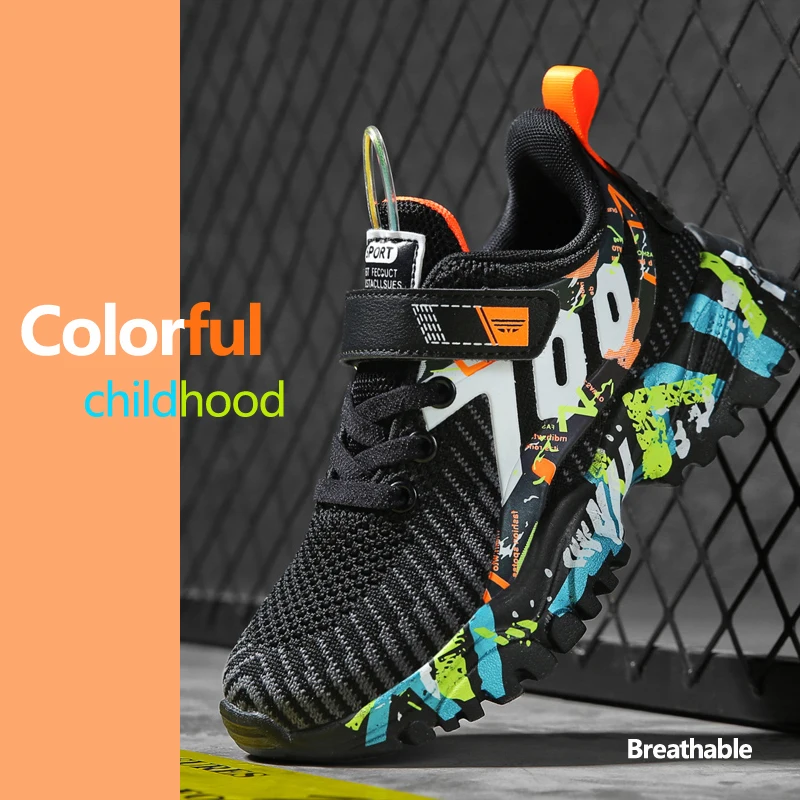 

2021 Kids Sport Shoes For Boys Running Sneakers Casual Sneaker Breathable Children's Fashion Shoes Autumn Platform Light Shoes