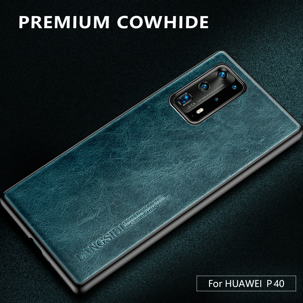 langsidi brand case for huawei p40 pro p30 lite p20 mate 40 30 pro 20 lite genuine leather luxury cover for honor 30 v30 fundas free global shipping