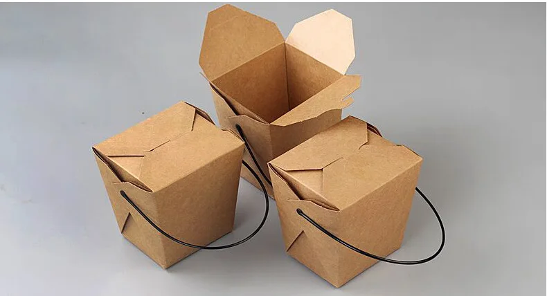 Белая коробка для лапши объемом 26 унций еды на вынос/емкость бесплатная