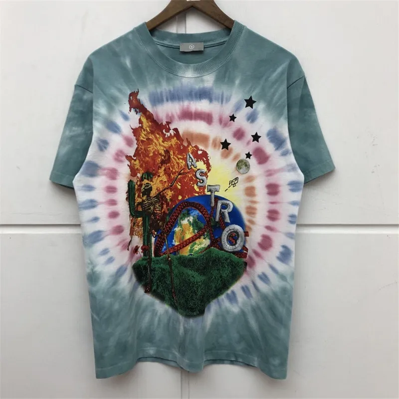 

Summer Style Astroworld Hip Hop Style Funny Expression Print T-shirts Men Cotton Kanye Travis Scott Loose Tie-dyed Tees