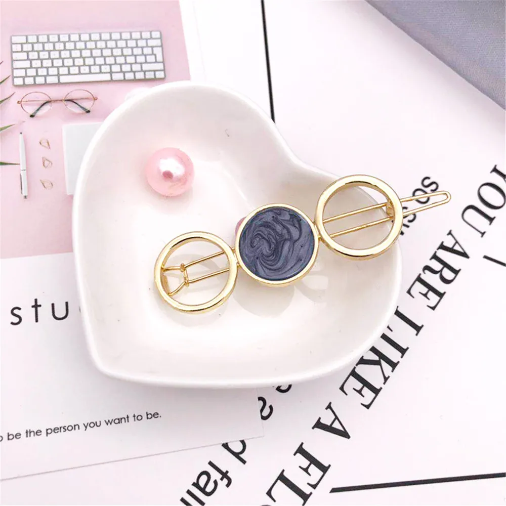 Новые модные круглые заколки для волос с пятиконечными звездами девочек женские