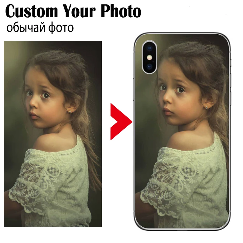 

DIY Soft TPU Cover Customized Picture Name Photo Custom Your Own Phone Case For iPhone 13 SE 7 8 Plus X 11 12 Pro XS MAX XR Mini