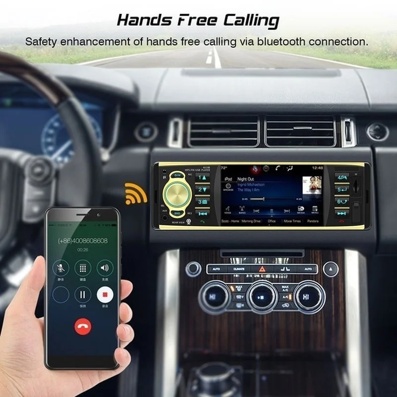 Автомобильный MP5 плеер с экраном 4 1 дюйма HD Bluetooth 1DIN громкая связь USB/AUX/FM стерео