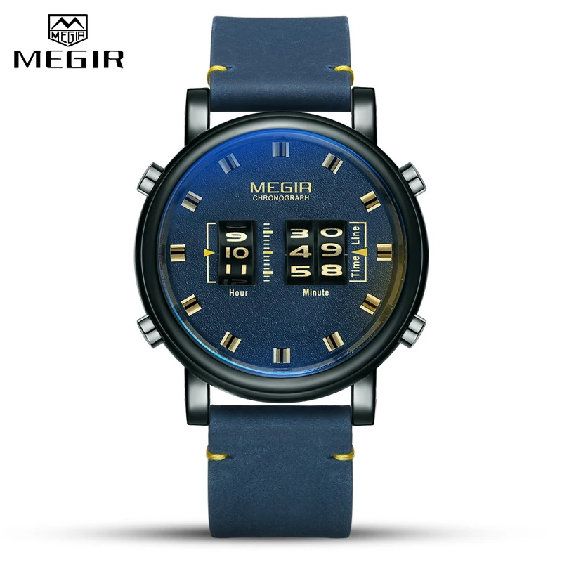 

Mens Watches MEGIR Fashion Creative Men Quartz Watch Top Brand Luxury Waterproof Business Wristwatch Casual Male Clock Relogio