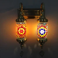 mediterranean mosaic turkish lamp wall sconces light fixtures for bar cafe bohemia retro loft industrial home decor luminarias