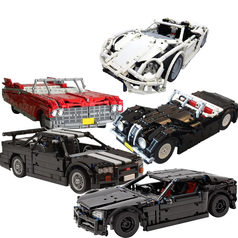 

High-Tech supercar MOC-3078 Cadillac Eldorado Biarritz 1959 MOC-10803 Classic Jaguar Roadster MOC-536 building blocks bricks toy