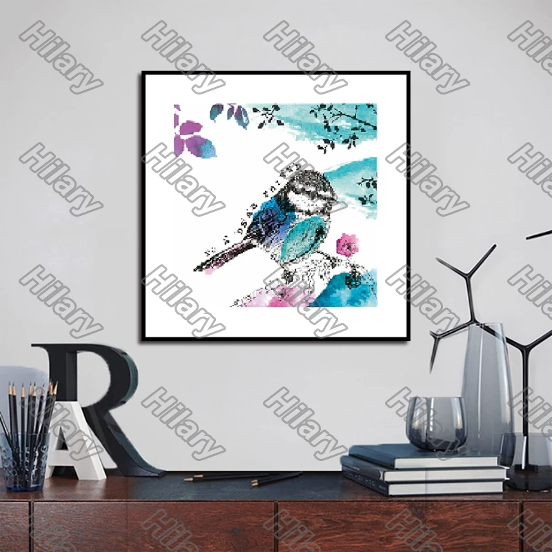 

Posters Flower Bird Cartoon Canvas Painting and Prints Wall Art Decoration for Living Room and Bedroom 3Pcs Frameless Style