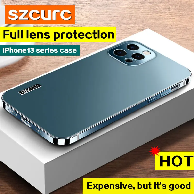 Funda para iphone 13 Pro max Nueva funda de metal para tel&eacute;fono m&oacute;vil, lente todo incluido, antica&iacute;da, cubierta protectora de lujo de gama alta, magn&eacute;tica-0