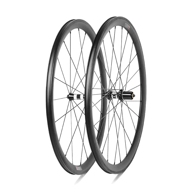 Verkaufen WIEL Carbon Rim Brems Road Laufradsatz 24mm 30mm 40mm 50mm 100 × 130mm 700C Fahrrad V Bremse Rennrad Wettbewerb Laufradsatz