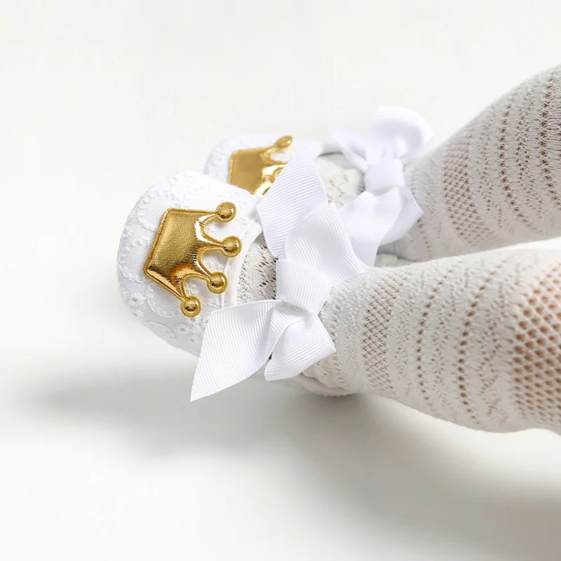 

WEIXINBUY Baby Girl Infants Crown Bow Princess Shoes Headwear Headband Photography Props Sets First Walkers Shoes Gifts