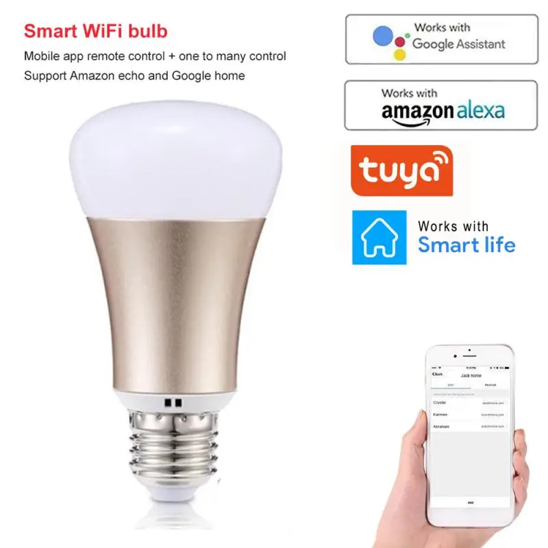 

TUYA WIFI Smart Life Light Bulb 5w Muticolor Light E27 RGB LED Bulb Dimmable Alexa Compatible APP Control Google Home Light