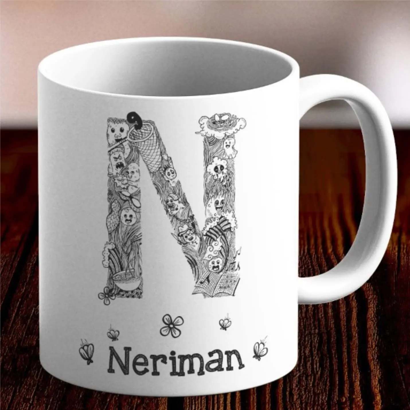 

Personalized N Letter Design Mug Cup