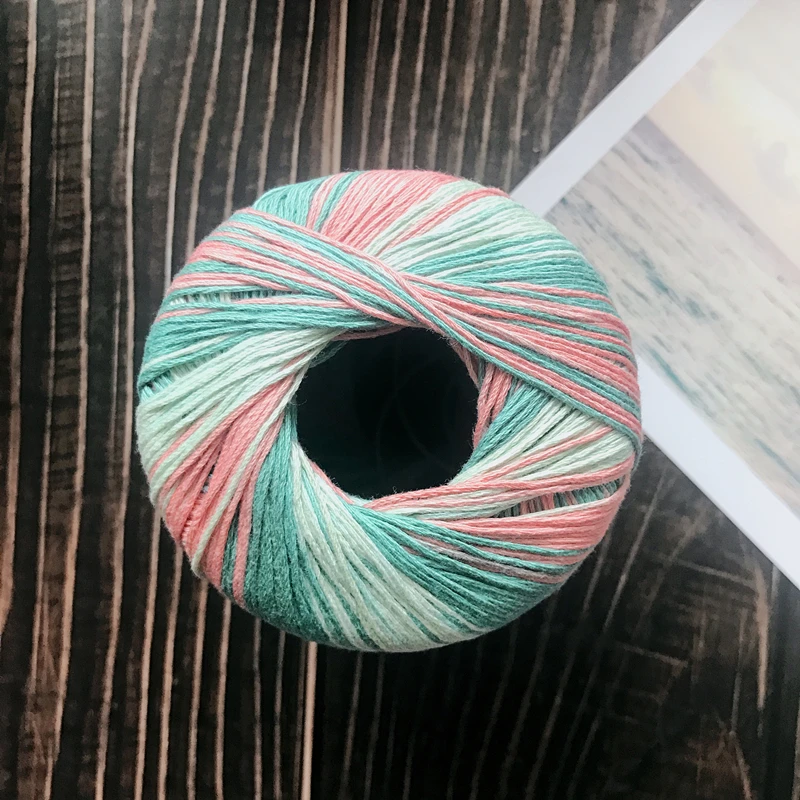 Спицы для вязания из 100% хлопка шерстяная пряжа необычная окрашенная кружевная