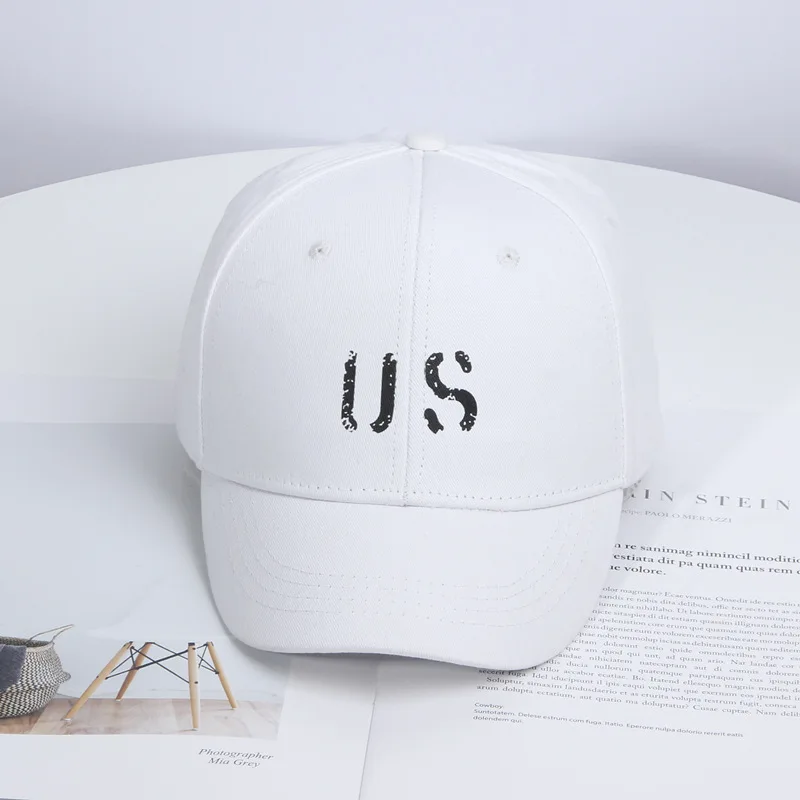 

Cotton Us Letter Embroidery Baseball Cap Adjustable Snapback Cap for Men and Women 282