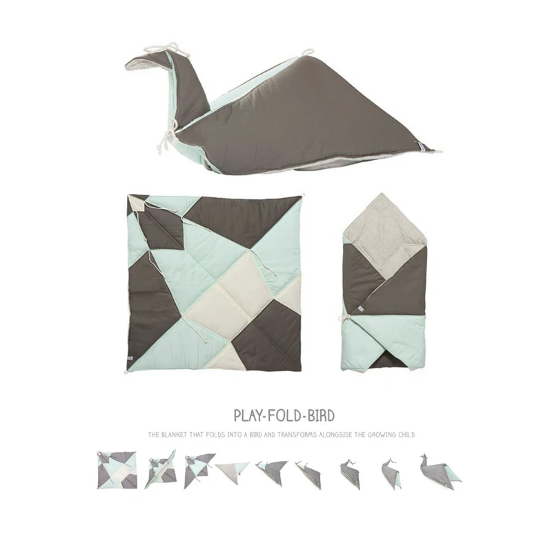 INS милое детское одеяло для ползания детские игровые коврики хлопковый напольный