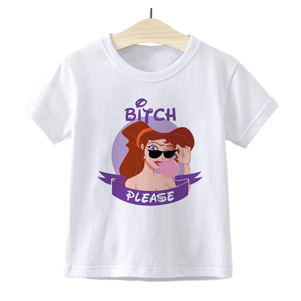 

New Product Disney Costume T-shirt Girl Baby Harajuku Ulzzang Boy Top Bad Girl Princess Round O-Neck Soft Casual Kids T-shirt