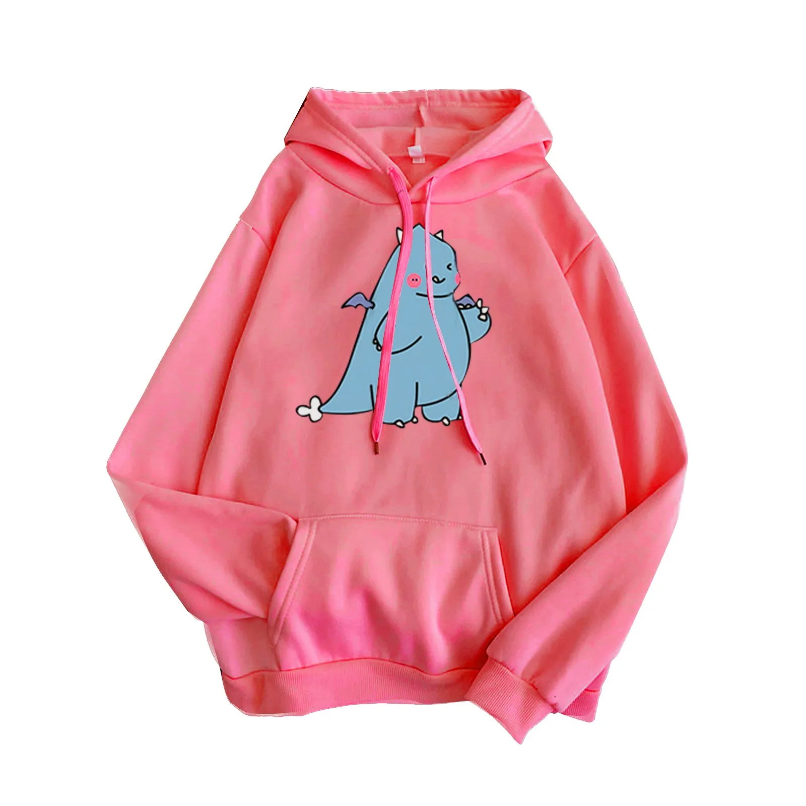 

Dinosaur Print Sweatshirt Womens Long Sleeve Hoodies Drawstring Pullover Print Loose Sweatshirts