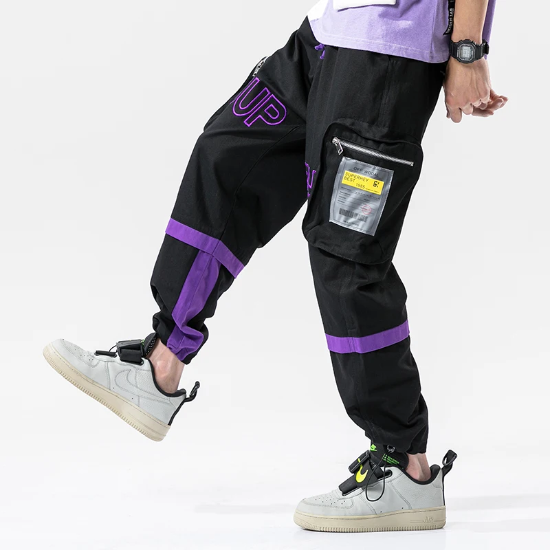 

Hip Hip Pants Vintage Color Block Patchwork Cargo Harem Pant Streetwear Harajuku Jogger Sweatpant Cotton Trousers 2022