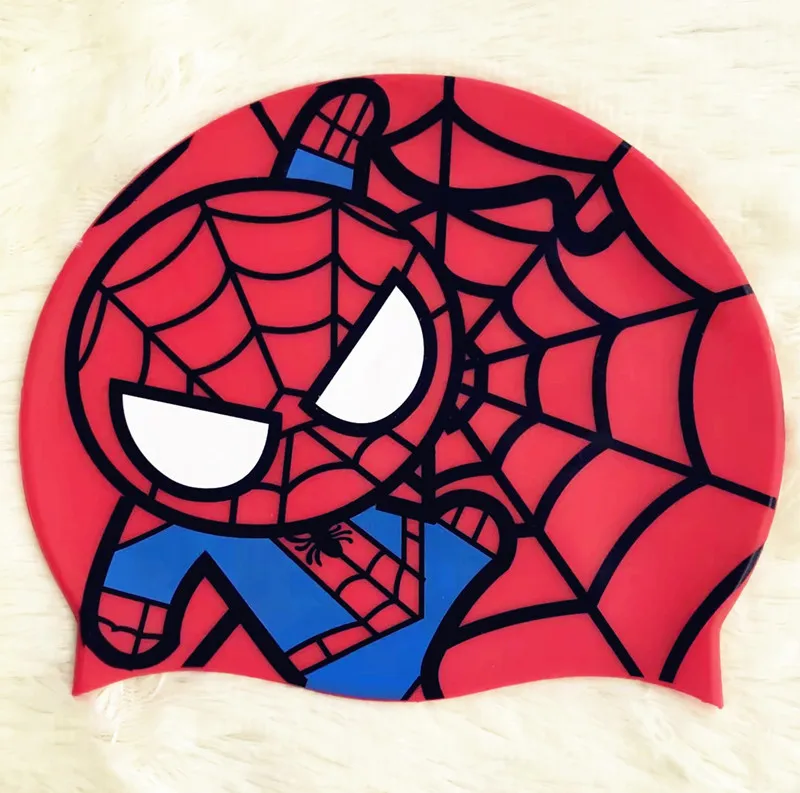Disney Children's Swimming Cap Cartoon Captain America Mickey Minnie Waterproof Silicone | Спорт и развлечения