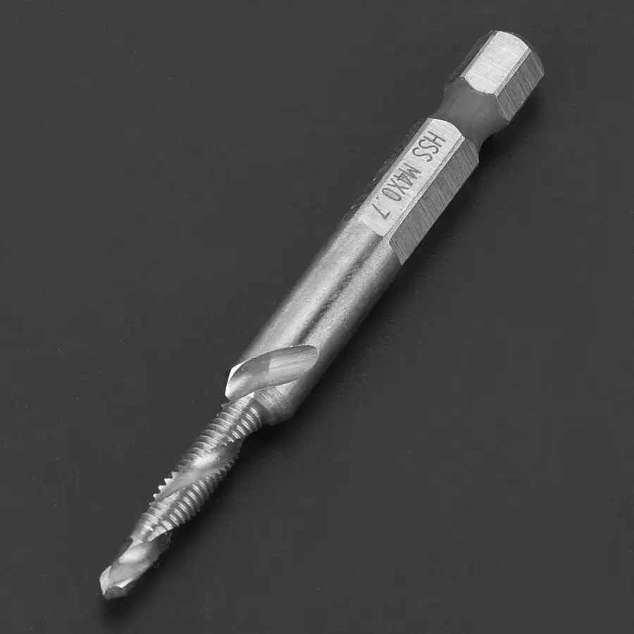 

6.35mm Hex Shank Tap Drill Bit Through-Hole Inner Chip Removal Tap Drill 15mm HSS Silver