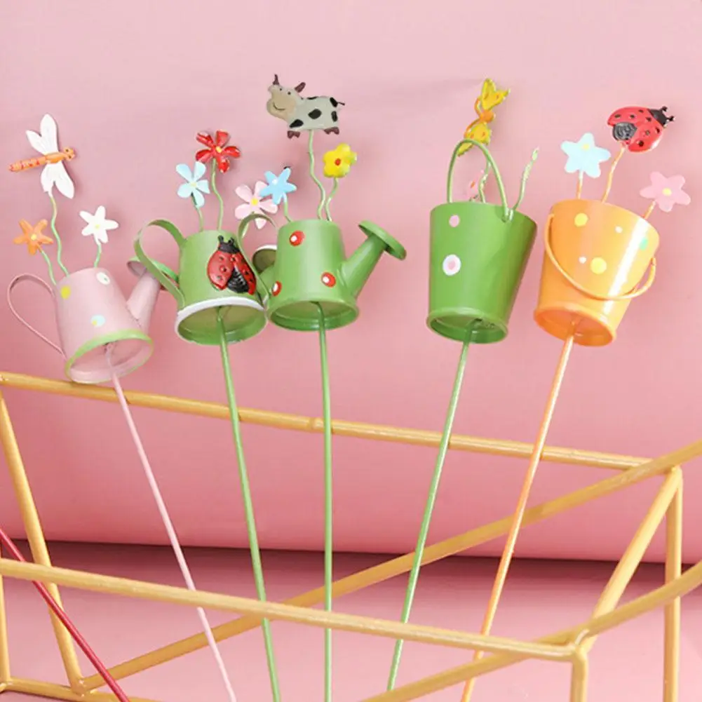 

Succulents Decoration Flower Pot Plant Potted Insert Bucket Kettle Potted Insert Fork Craft Bonsai Toppers Garden Desktop