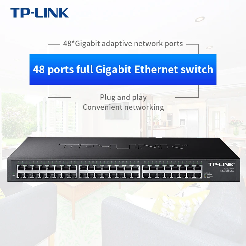 TP-LINK TL-SG1048 48 Порты Настольный 1000 Мбит/с коммутатор gigabit Ethernet сетевой Gigabit LAN