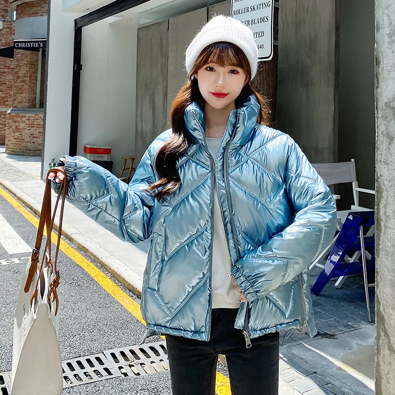 Women Winter Coat Warm Women's Bright surface Jacket Black Parkas Cotton Jacket Female feminino Women Feminina 2021 Clothes