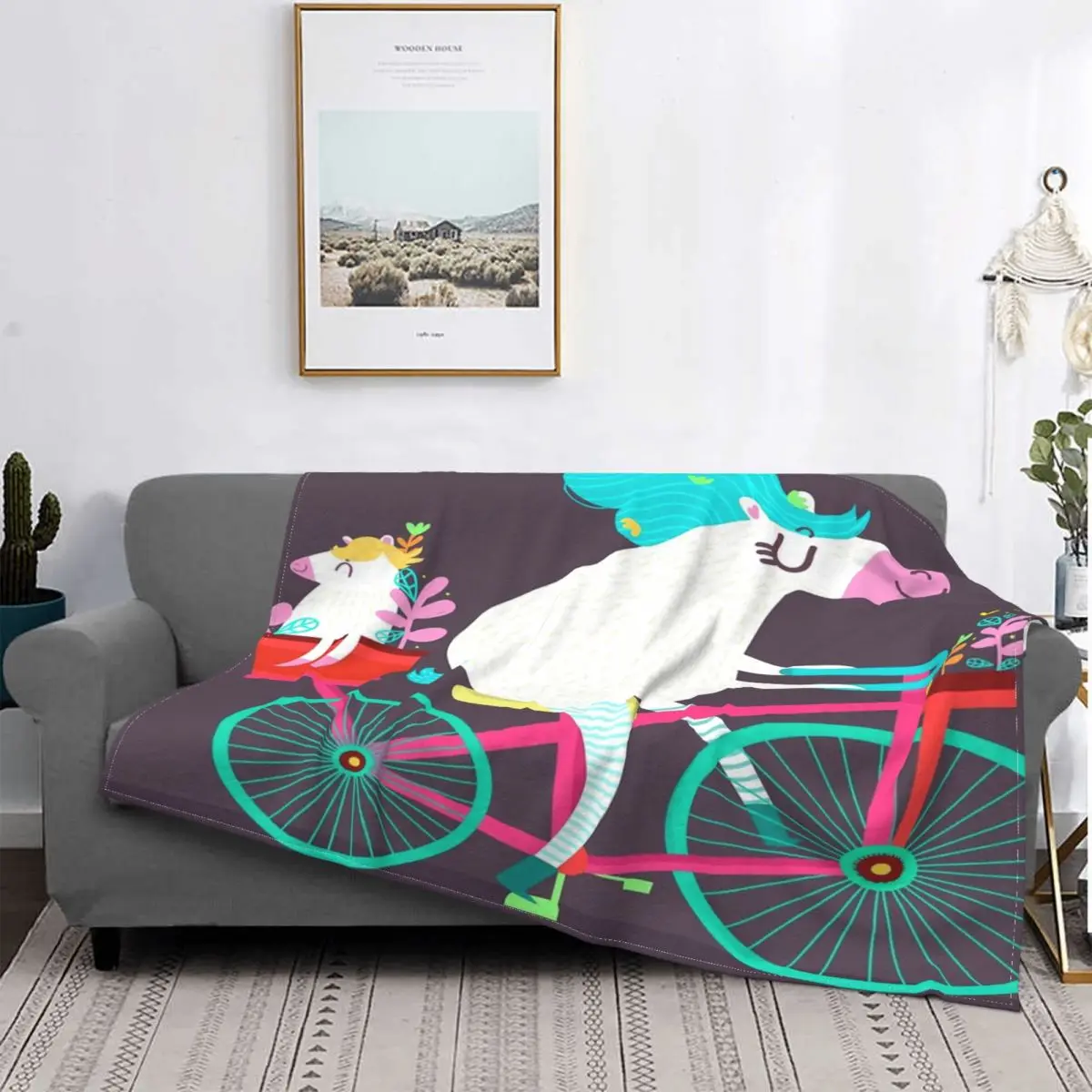 

Manta de paseo a caballo, colcha de cama a cuadros, manta Thermal a cuadros de Anime, manta en la cama
