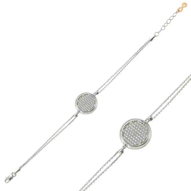 

Серебряный белый женский браслет Silverlina с фианитами