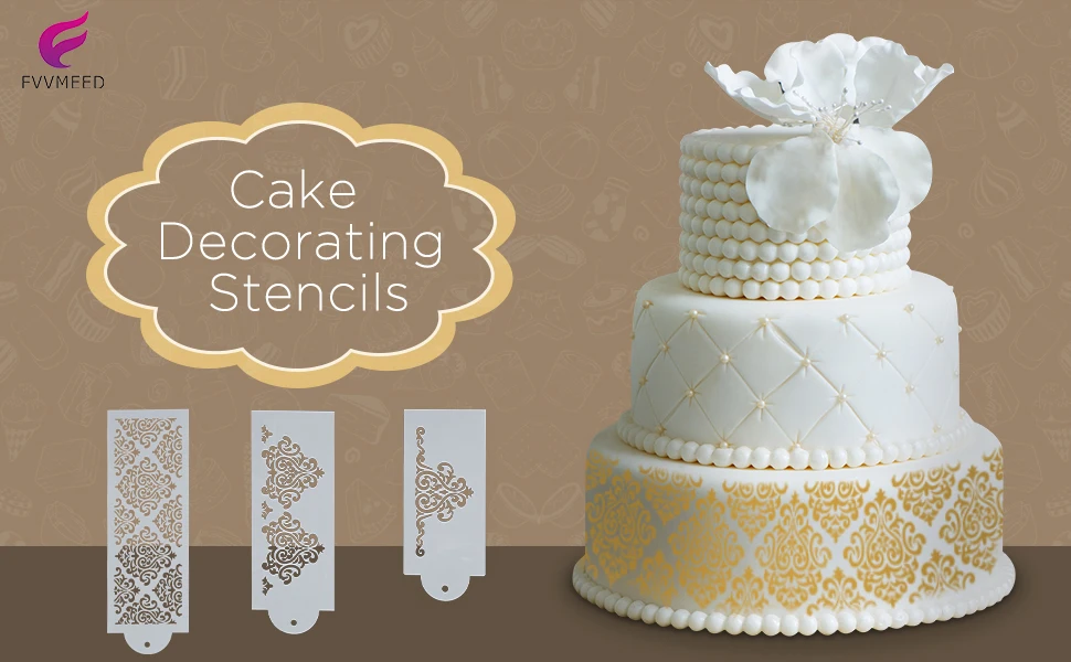 

3 Pieces Of Rimmed Hollow Cake Mold Cake Decoration Tool Sugar Sieve Chocolate Cake Mold Wedding Decoration DIY Tools
