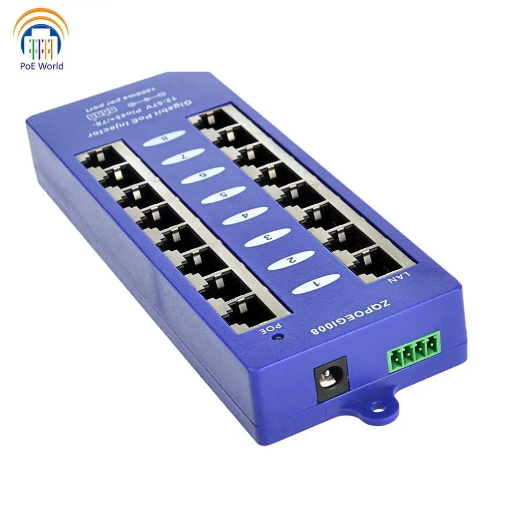 Гигабитный 8 портовый пассивный Инжектор PoE Power over Ethernet для Ubiquiti Mikrotik с 48 вольт 1 25 А