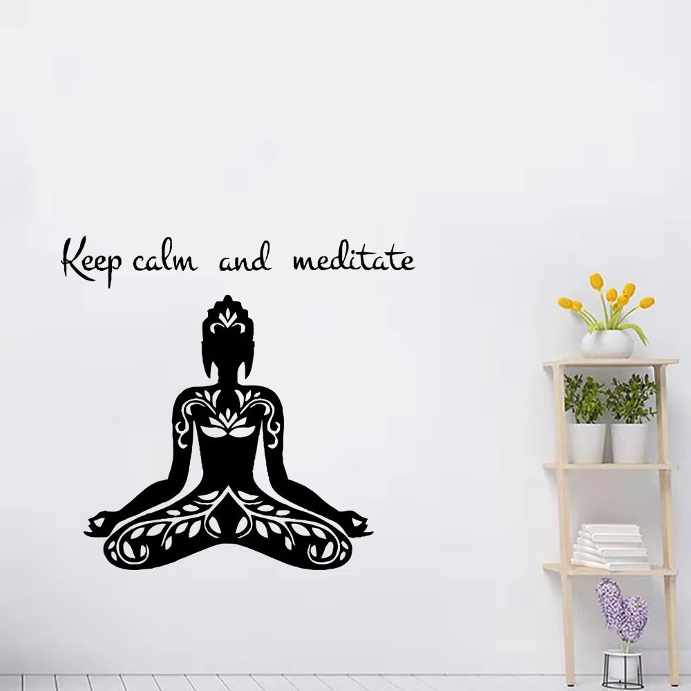 Будда настенный стикер виниловый Декор для гостиной Детская комната модные Йога