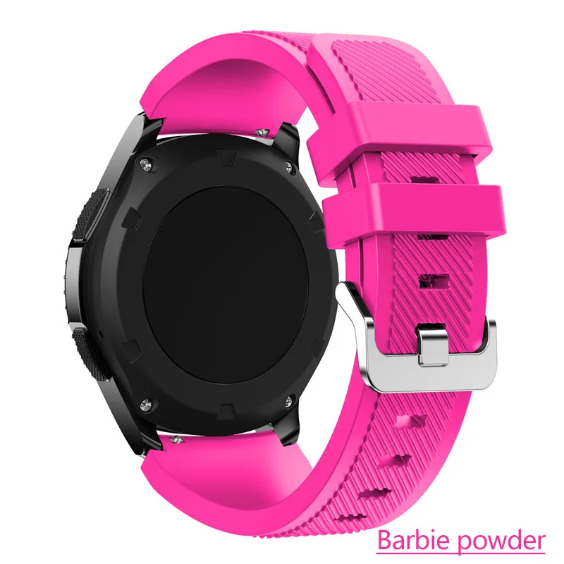 Barbie powder 22 мм ремешок для часов samsung Galaxy watch 46 мм 42 мм active 2 gear S3 Frontier ремешок huawei часы gt спортивный браслет 20 - Band Color: Barbie powder