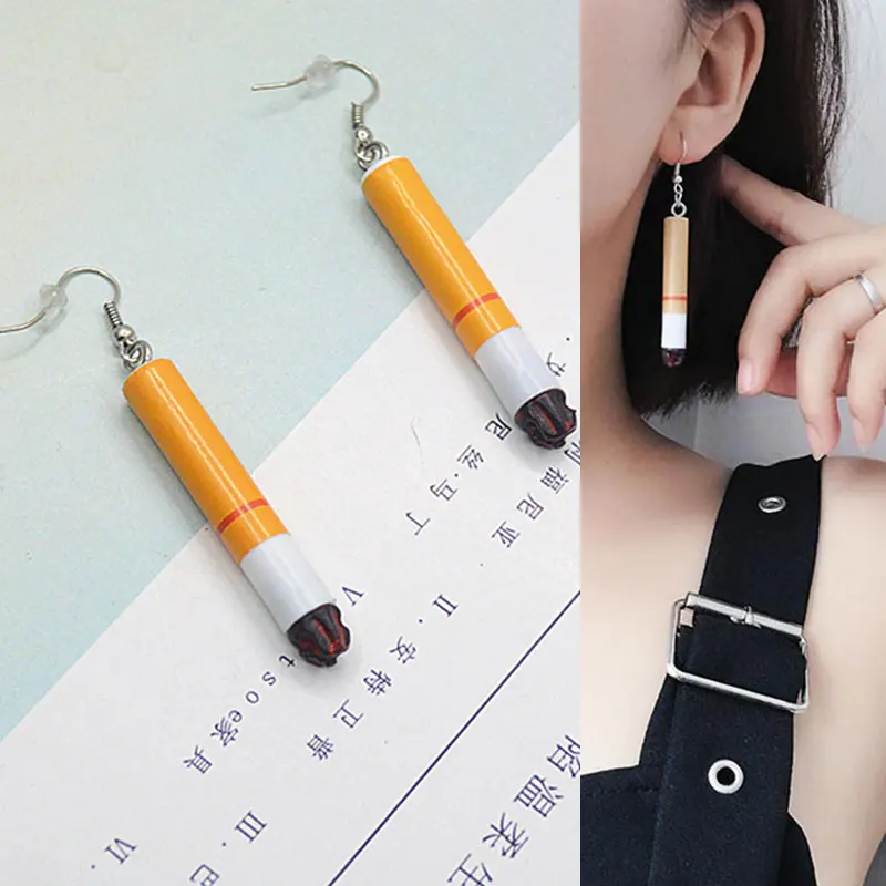 

Simulation,fun,personality,exaggeration,trendy Girl,funny,realistic, Creative, Cigarette Butt Earrings, Simple Earrings, Women