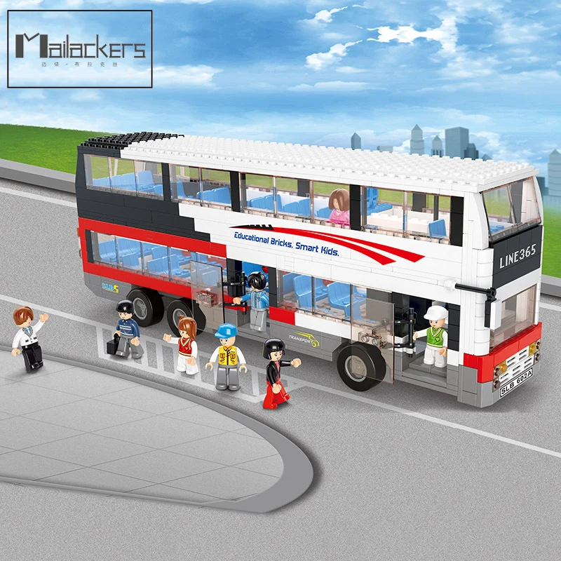 Конструктор городской школьный автобус фигурки друзей Лондон модель автомобиля