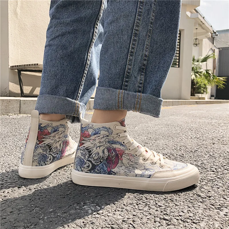 Новинка 2019 года классическая бежевая парусиновая обувь мужские кроссовки с