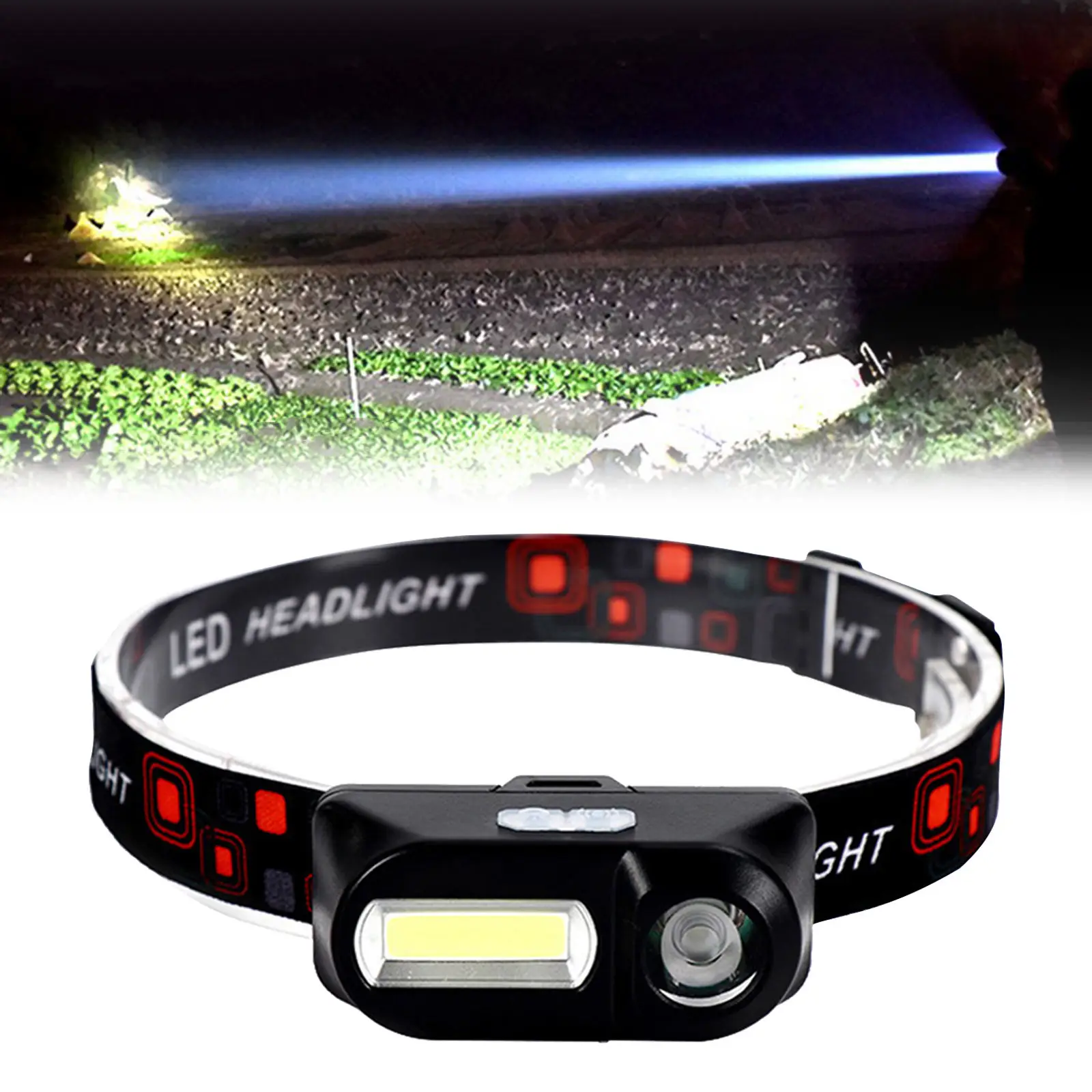 

Waterproof Headlamp for Cycling, Flashlight for Walking, Reading,