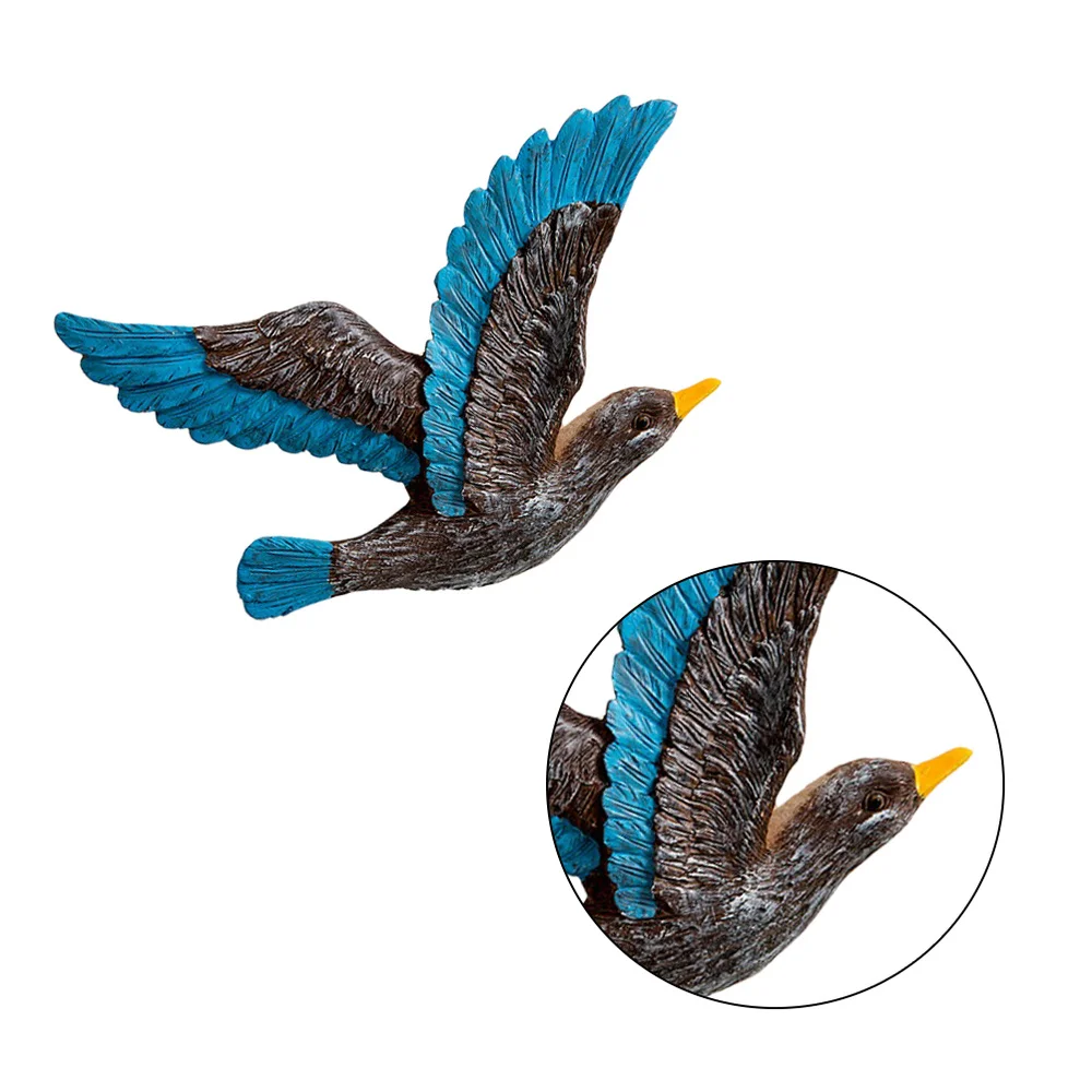 

3pcs Resin Bird Hanging Seagulls Birds Creative Background Wall Pendant for Home (to the Leaf Seabird)