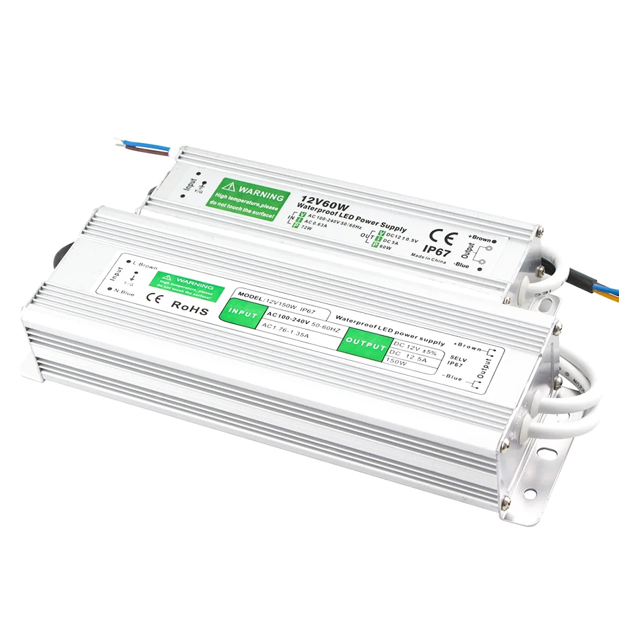 

Transformer 110V 220V To 12V 24V Power Supply 20W 30W 50W 80W IP67 Waterproof AC DC 12V 24V Power Supply 12 24 V Volt led Driver