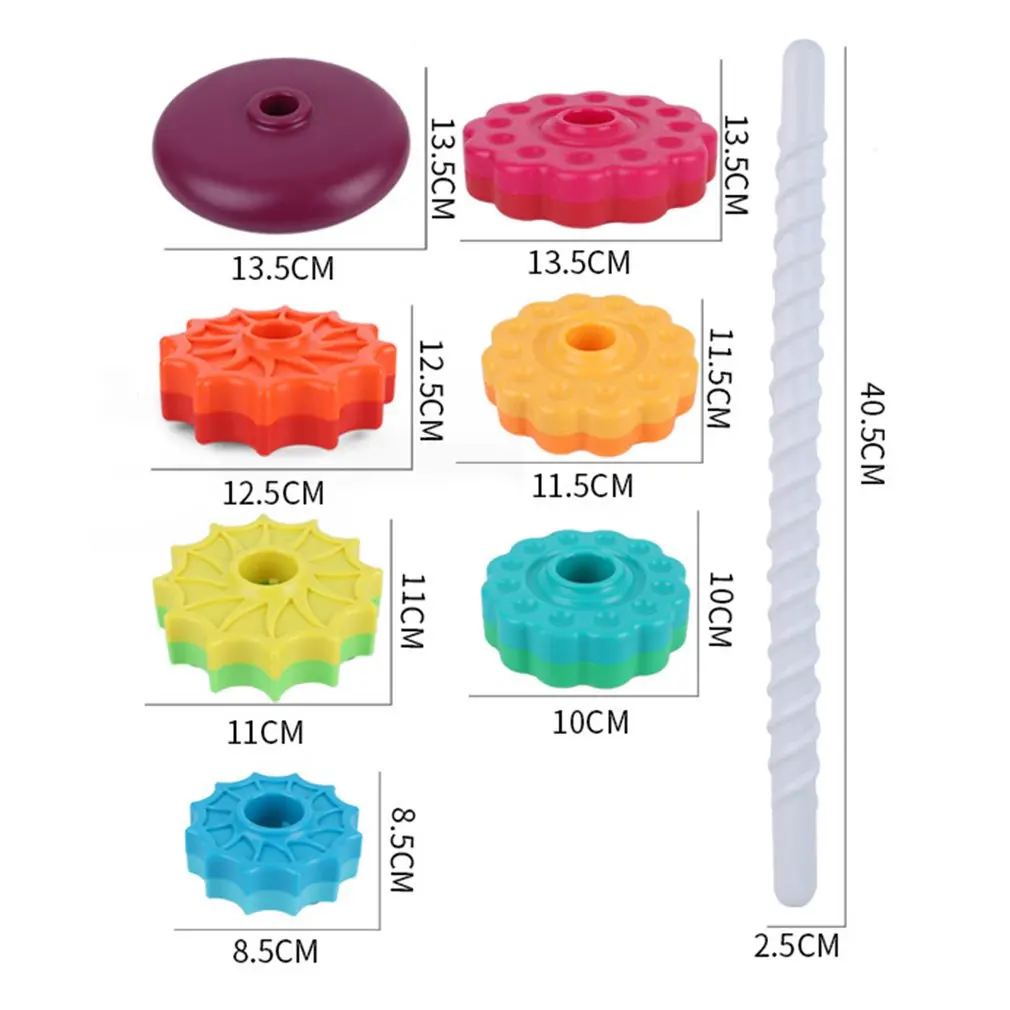

Rainbow Tower Stack Toy Color Spining Tower Building Blocks Stack Ring For Children Educational Cognition Toys