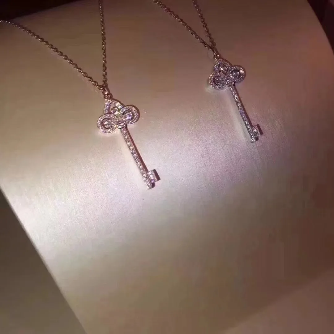 TSHOU278 для женщин модное ожерелье с цирконием Подарочный цветок ключи