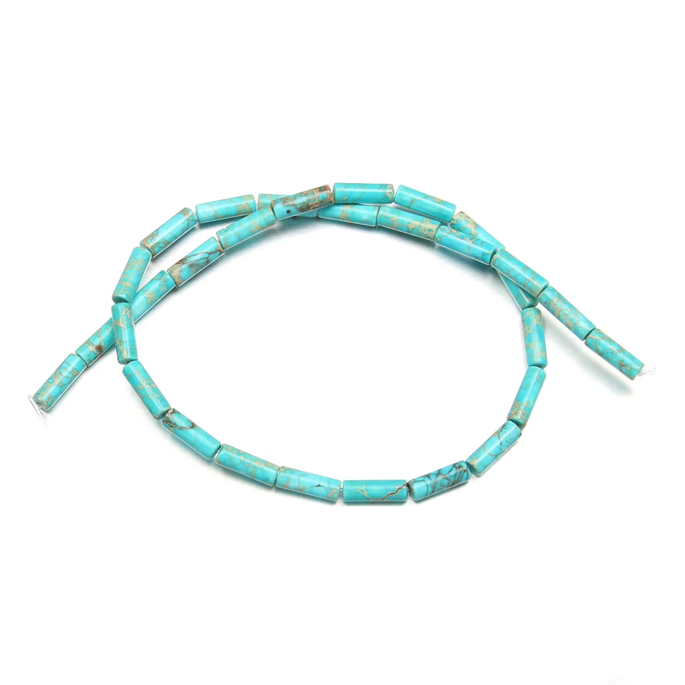 

30Pcs/strand Natural Stone Beads For Jewelry Making Cylindrical Semi-precious Stone DIY Necklace Bracelet Handiwork Accessory