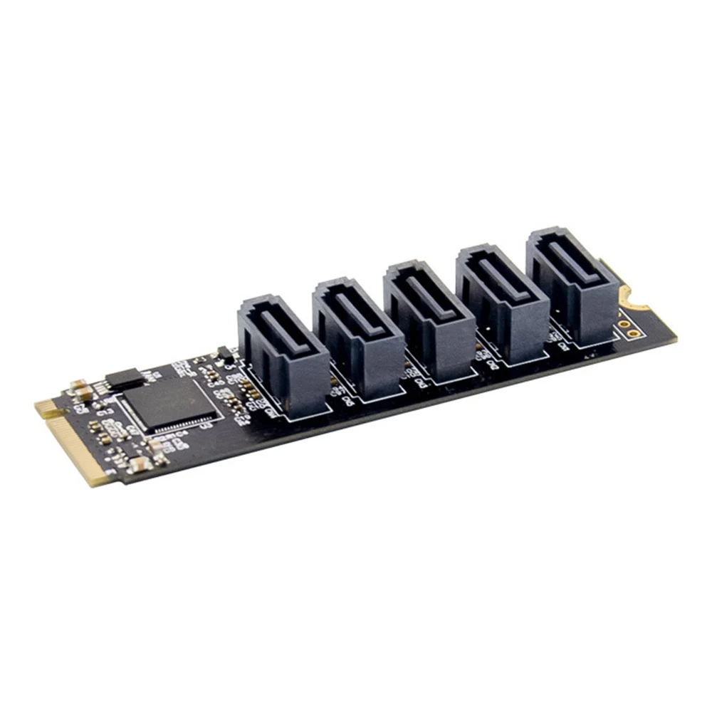 

JMB585 M.2 To NGFF 5 Ports SATA3.0 Adapter Card M.2 Key M SATA3.0 Expansion Card For PC Laptop Dropshipping