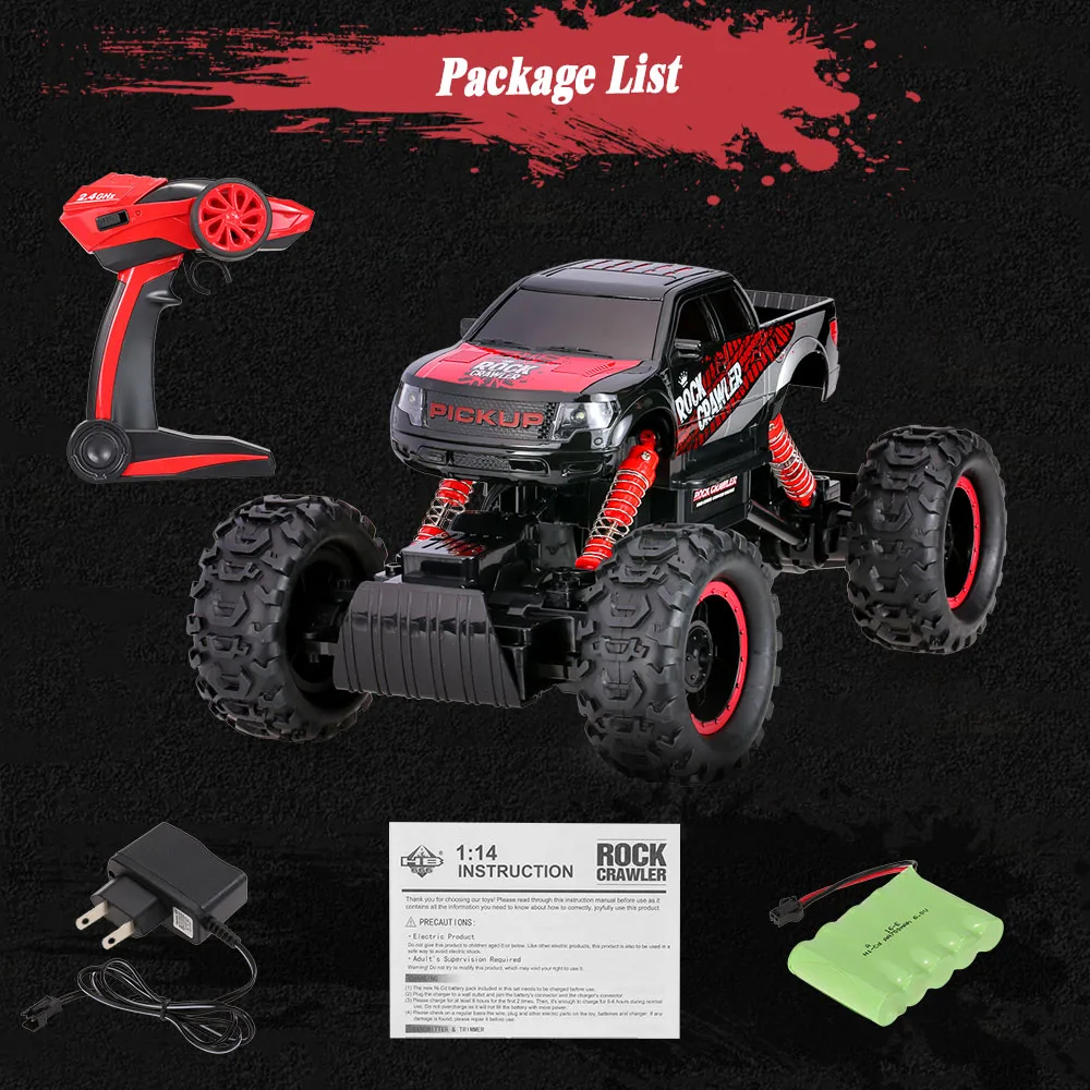 Оригинальная модель внедорожника 2 4G 1:14 2CH 4WD Electric RTR Rock Crawler со светодиодный