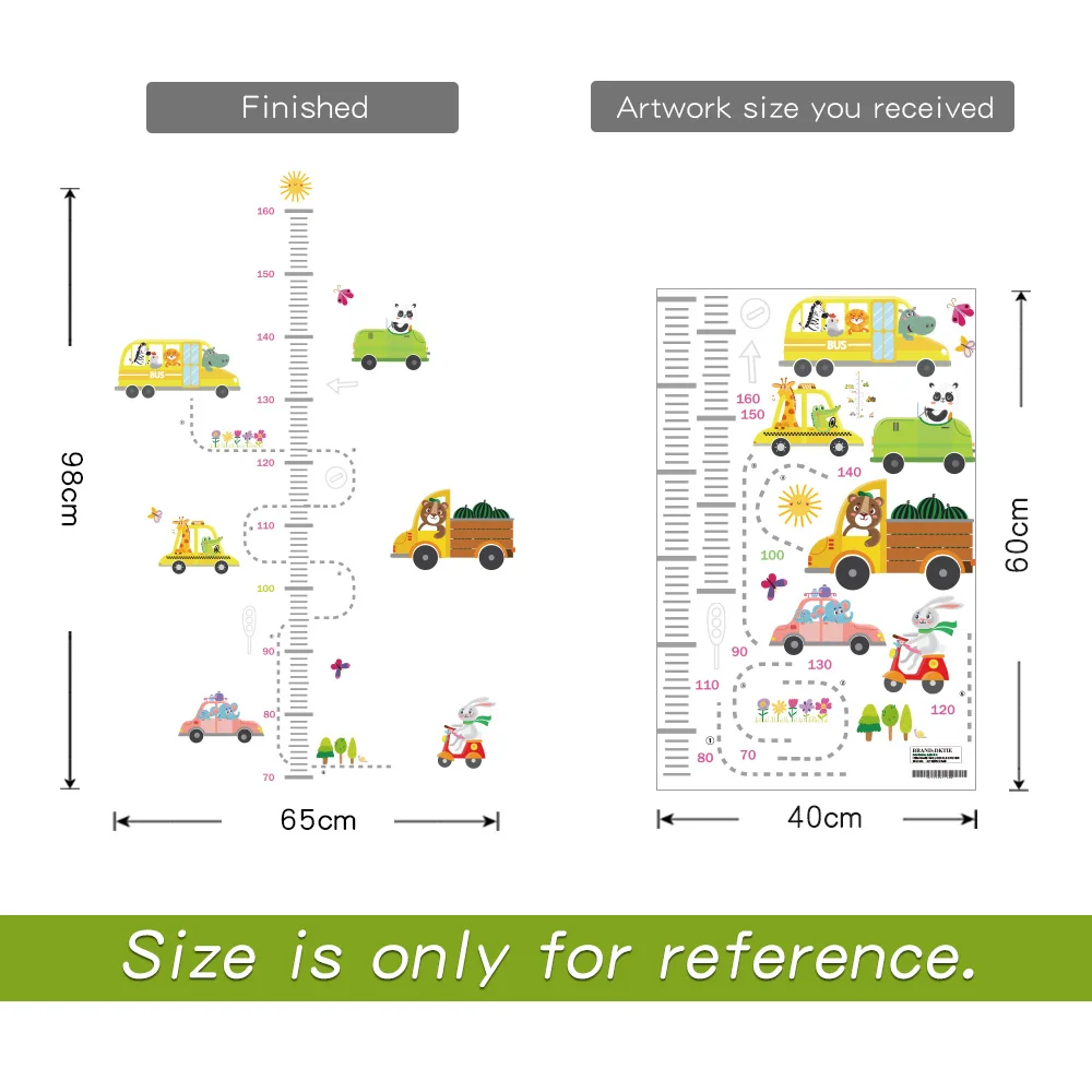DICOR Cartoon Height Measure Wall Sticker for Children's Rooms - Growth Chart, Nursery Room Decor, Kids Room Wall Stickers, Wall Decor Sticker image 4