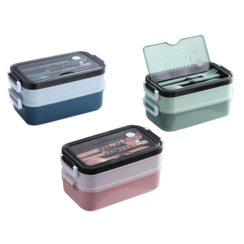 

New Lunch Box Bento Box For Student Office Worker Double Layer Microwave Heating Lunch Container Food Storage Container