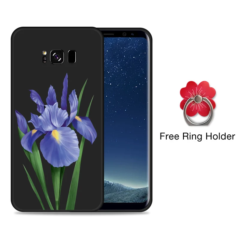 Flower Case For Samsung Galaxy S8 Cover Silicone Original 3D Relief Bumper A6 A7 A8 A30 A50 S9 S10 Plus Note 8 9 |