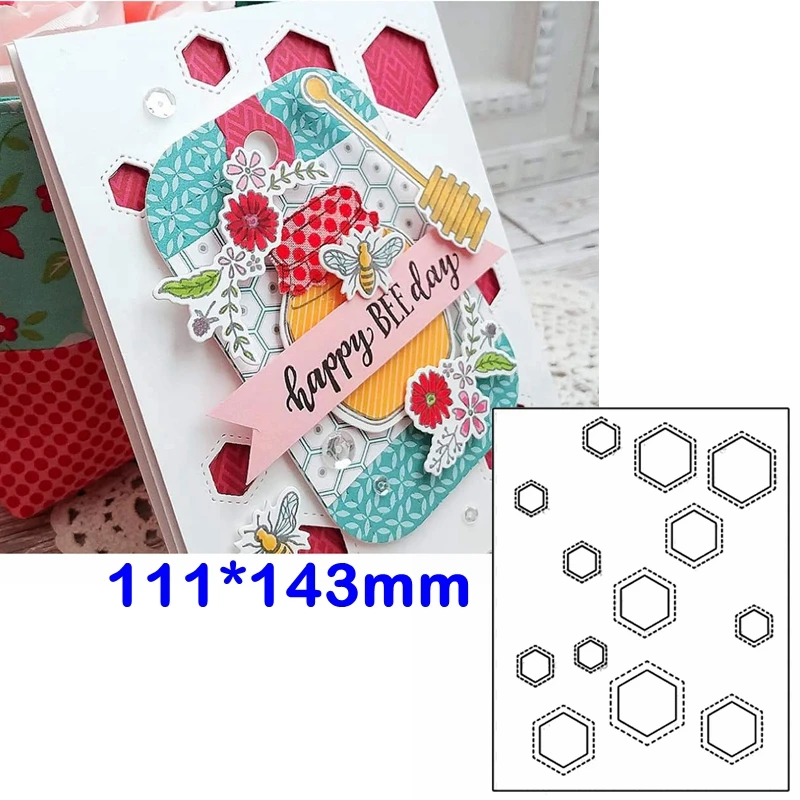 

Hollowed Hexagons Pattern Metal Cutting Dies Hollowed Hexagons Pattern Die Cuts For Card Making Decoration New 2019 Crafts
