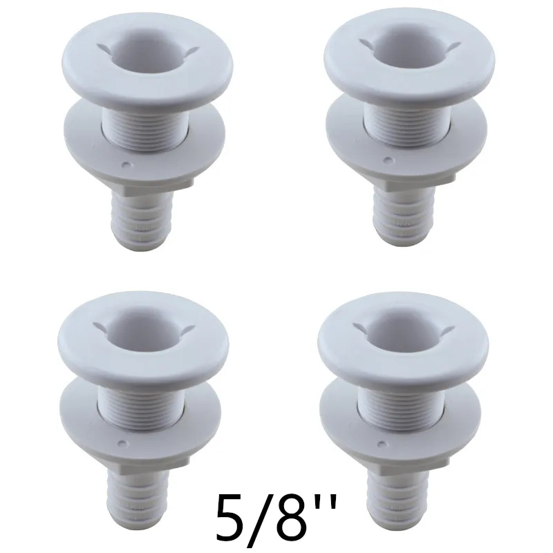 

4Pcs 5/8'' Plastic Thru-Hull Bilge Fitting marine thru hull For Bilge Pump Drain or Vent Hose Fittings fit Boats Yacht Sail